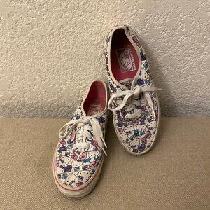 GUC Hello Kitty X Vans White and Pink Athletic Sneakers Shoes Size 7